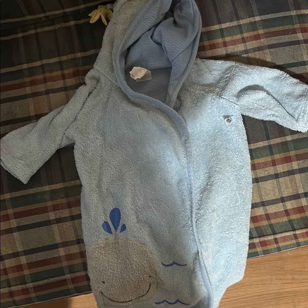 Adorable Blue Whale Hooded Baby Towel